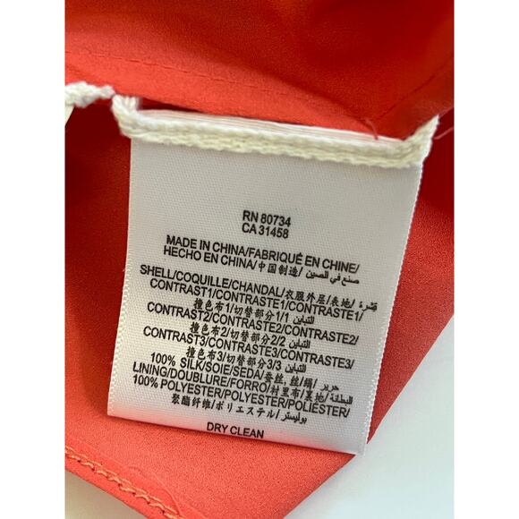 BCBG V-Neck 100% Silk Color Block Mini Dress Small Artsy Boho Romantic Beach - Picture 12 of 13